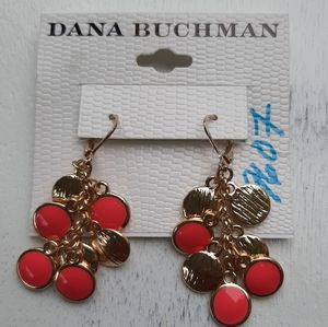 Dana Buchman Coral Pink/Gold Earrings